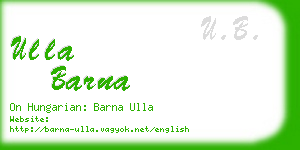 ulla barna business card
